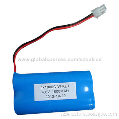 18650 LiFePO4 Battery with 7.4V Voltage, 1,800mAh Capacity and Power Wireless Acceptor